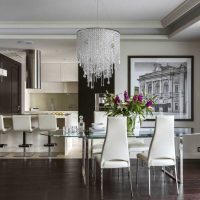 a combination of dark shades in the interior of the kitchen picture