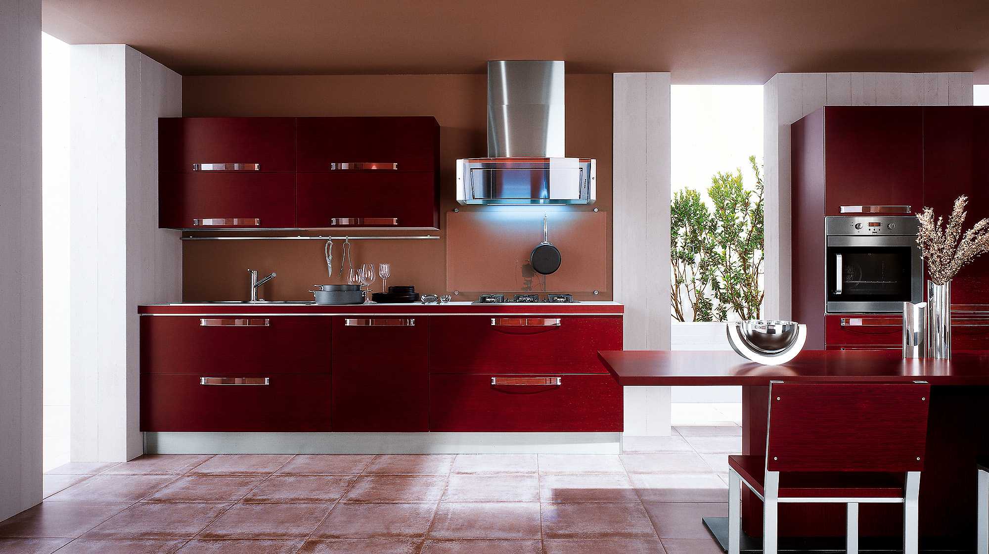 combination of light colors in the interior of the kitchen