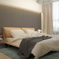 combinazione di colori scuri nel design dell'immagine della camera da letto