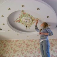 bright ceiling decoration with additional light picture