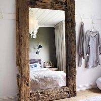 original interior of the apartment with old boards photo