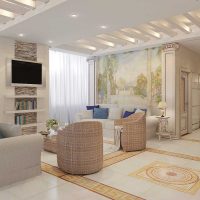 prekrasan dizajn dnevne sobe u grčkom stilu fotografije