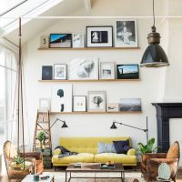 bright style of the bedroom in mustard color picture