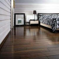 unusual dark floor in the style of the bedroom photo