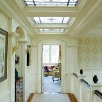 classic stained glass window in the design of the bedroom photo