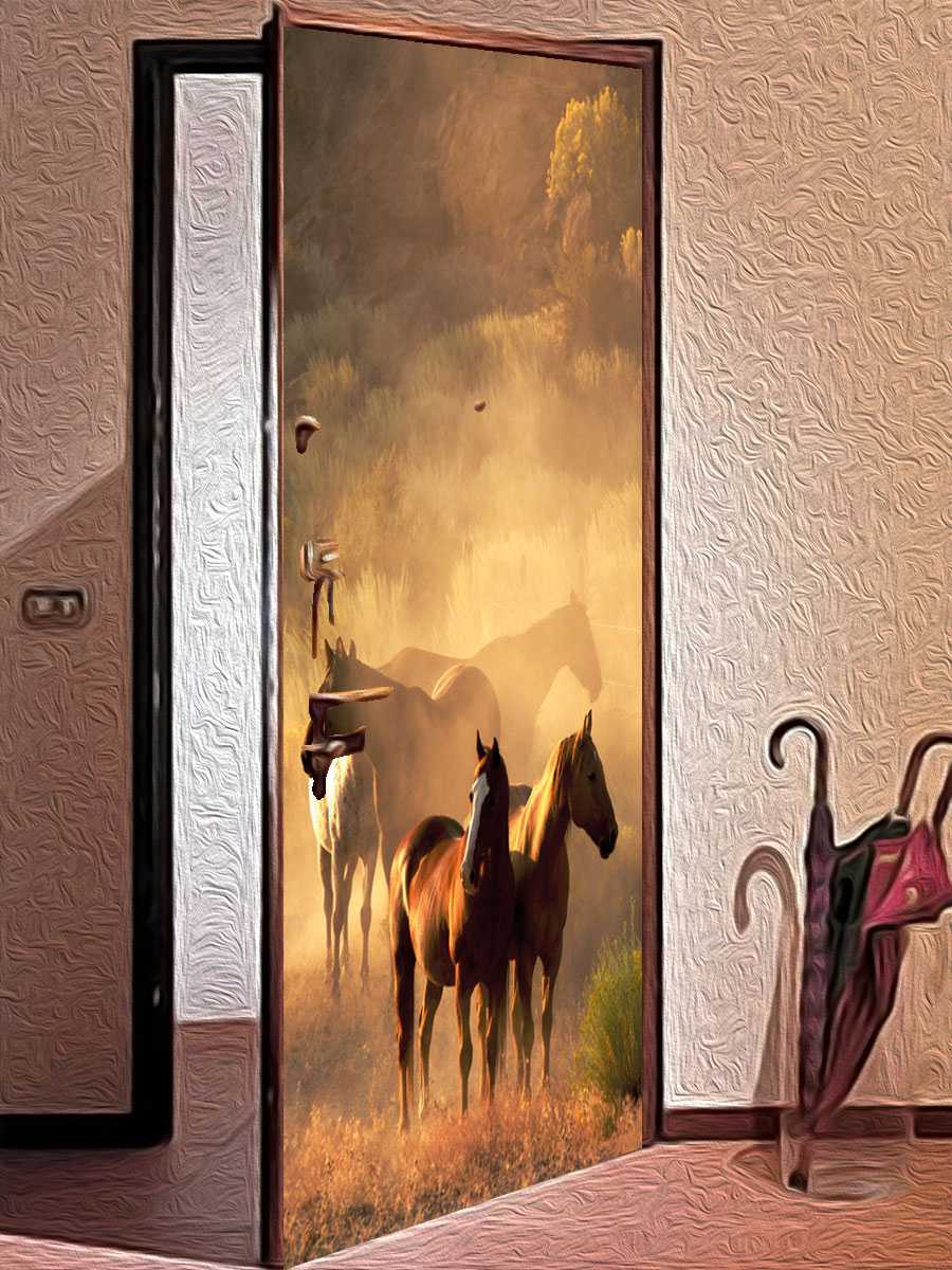 bella decorazione delle porte d'ingresso con materiali improvvisati