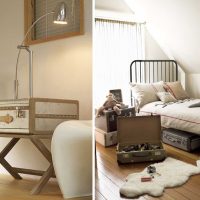 beautiful bedroom decor with old suitcases picture