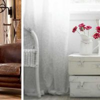 beautiful apartment interior with old suitcases picture