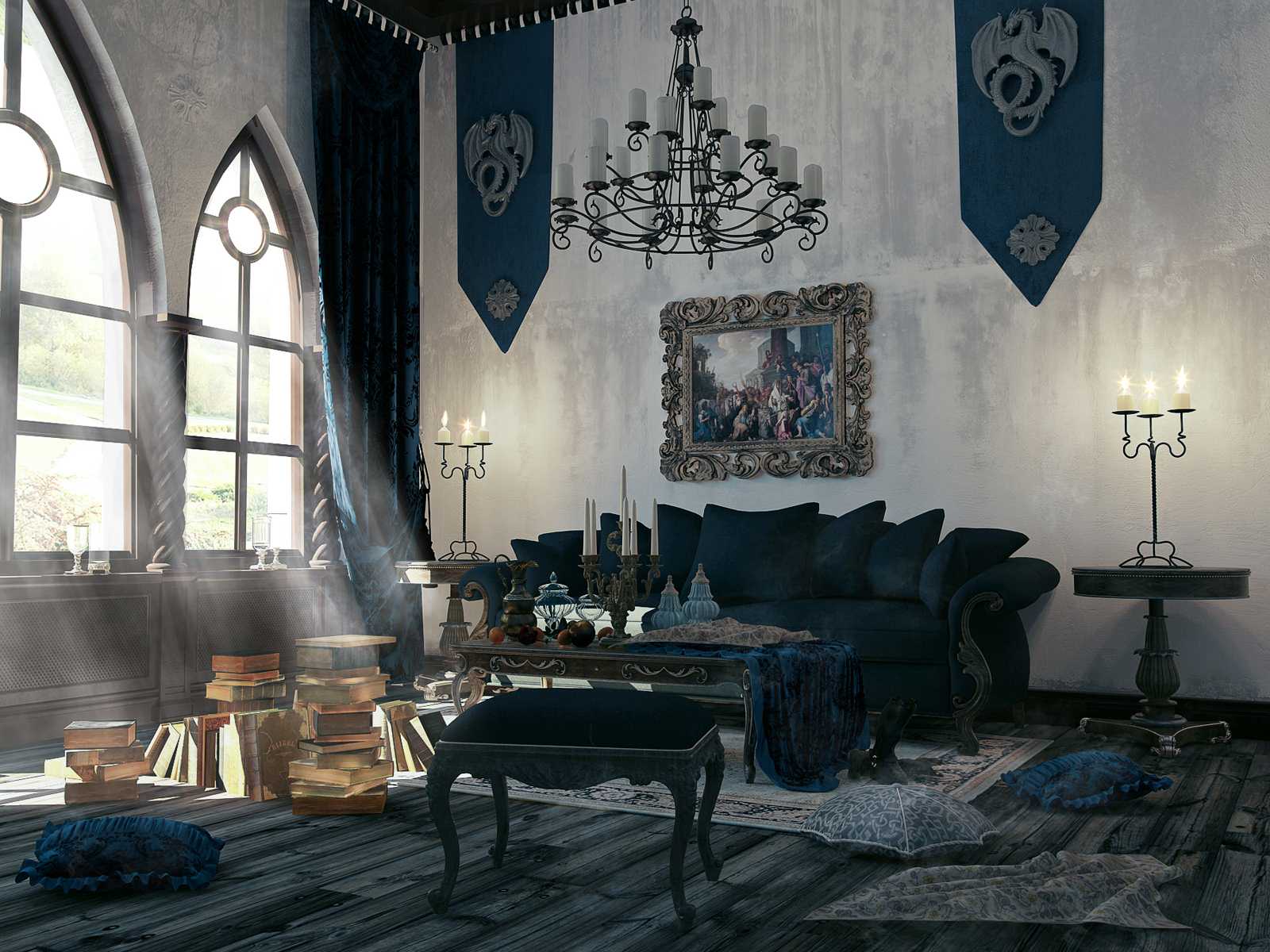 soba svijetle boje u gotičkom stilu