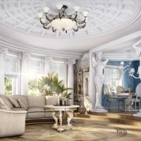 unusual style living room in greek style photo