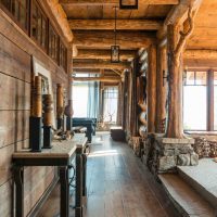 bright kitchen interior in rustic style picture