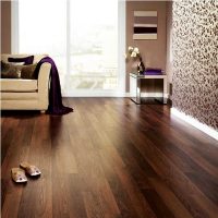 classic dark floor in the interior of the apartment photo