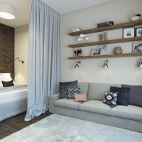 prekrasan dizajn spavaće sobe i dnevnog boravka u jednoj sobi fotografija