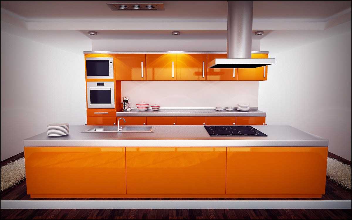 kombinacija svijetle narančaste boje u dekoru dnevne sobe s drugim bojama