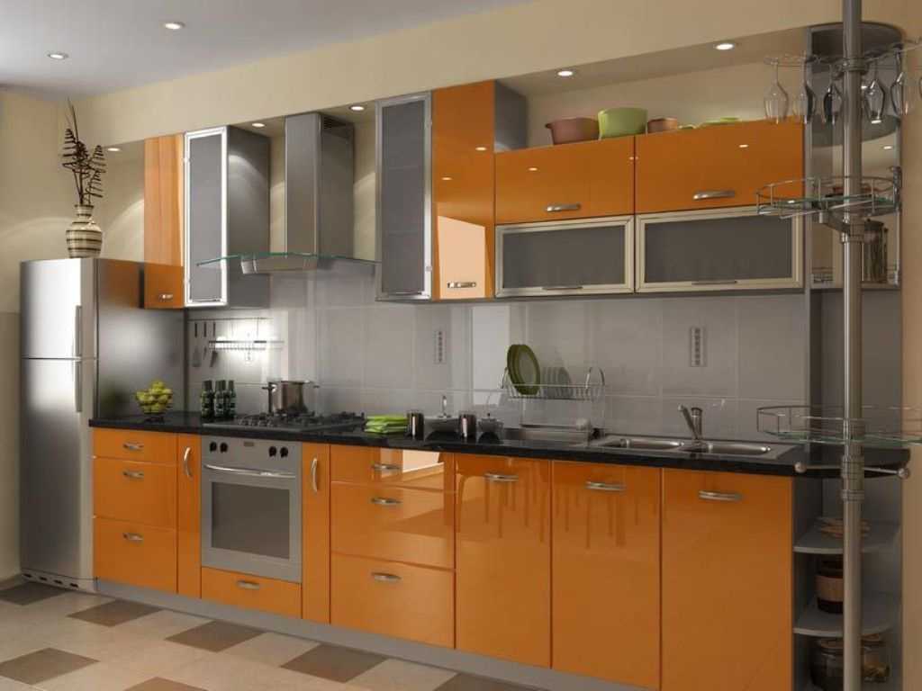 kombinacija svijetle narančaste boje u dekoru kuhinje s drugim bojama