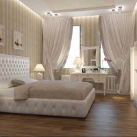 a combination of light colors in the interior of the bedroom picture