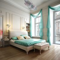 kombinacija svjetlosnih zavjesa u slici dizajna spavaće sobe