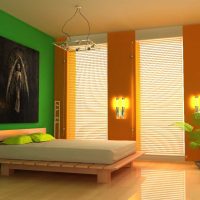kombinacija svijetle narančaste boje u unutrašnjosti kuće s drugim bojama fotografije