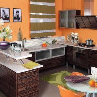 combination of light colors in the decor of the kitchen photo