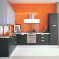 combination of bright colors in the decor of the kitchen picture