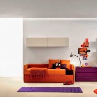 kombinacija svijetlo narančaste boje u unutrašnjosti stana s fotografijom drugih boja