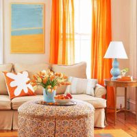 kombinacija tamno narančaste boje u dekoru sobe s drugim bojama fotografije