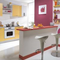 a combination of bright pink in the interior of the apartment with other colors picture