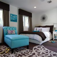 bright room design in blue photo color