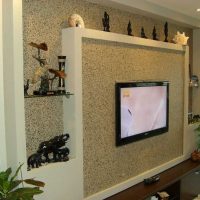 bright flexible stone in the decor of the room photo