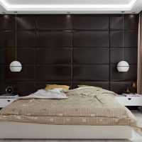 neobičan dizajn spavaće sobe sa zidnim pločama slika