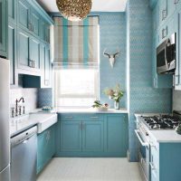 bright apartment style in blue color photo