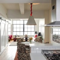 wooden doors in the interior of the living room picture