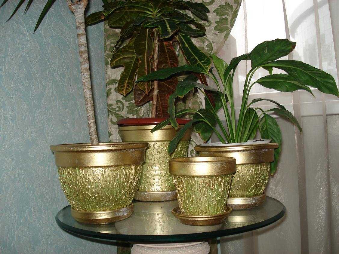 idea of ​​unusual decoration of flower pots