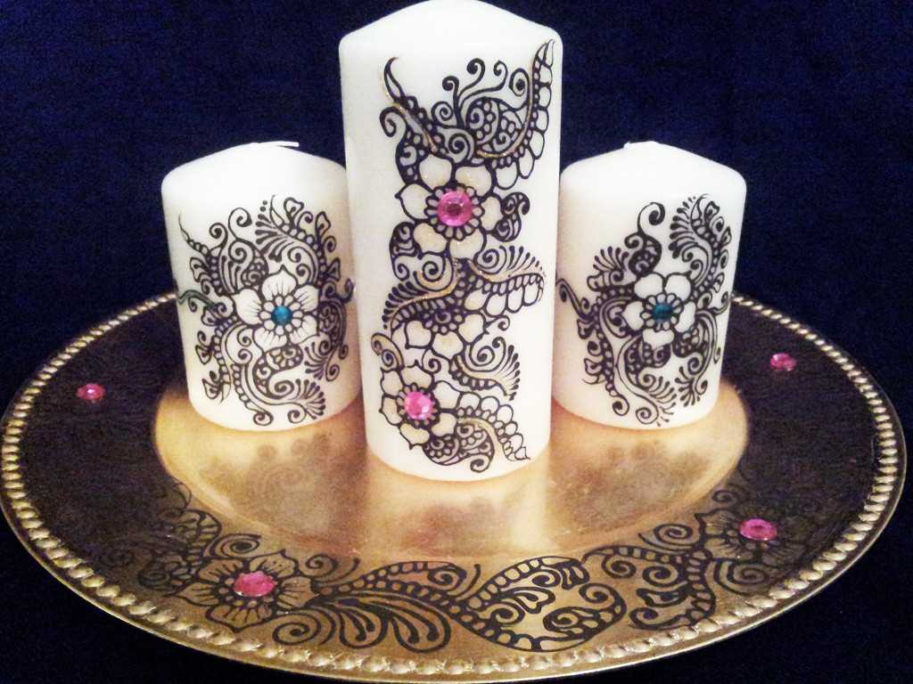 do-it-yourself option for chic decoration of candles