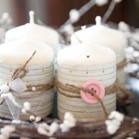 l'idée de la décoration lumineuse des bougies avec votre propre photo de mains