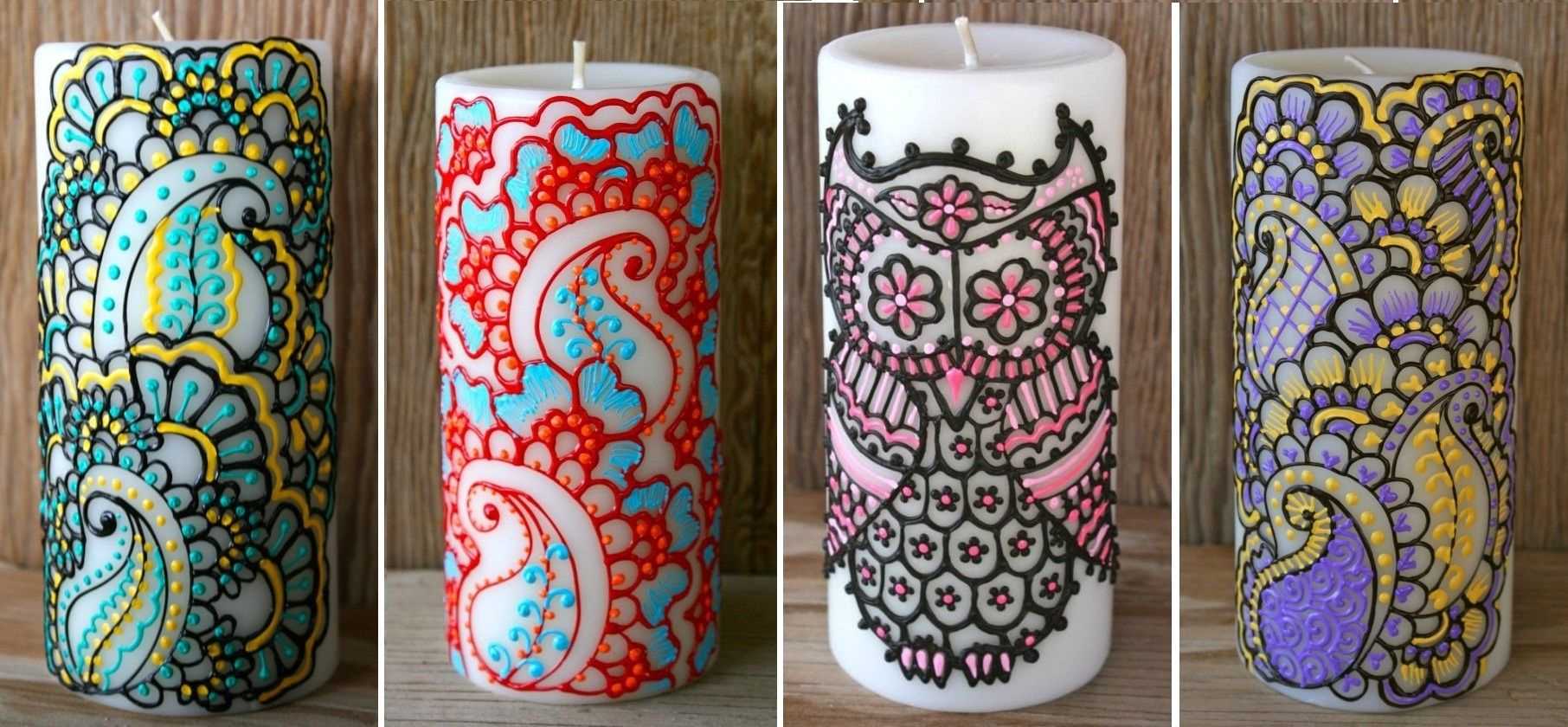 versione fai-da-te del decoro originale delle candele