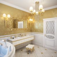 versione del bellissimo intonaco decorativo nell'arredamento della foto del bagno