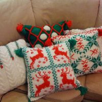 crocheted blankets in the interior of the apartment picture