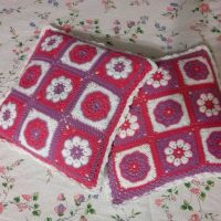 crocheted plaids in the bedroom interior picture