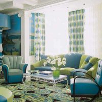 svijetli dekor sobe u plavoj fotografiji