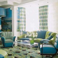 bright room decor in blue photo