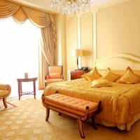 unusual interior of the living room in mustard color picture