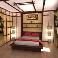 svijetla fasada spavaće sobe u fotografiji u orijentalnom stilu