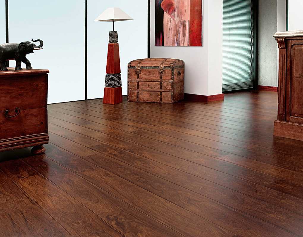 bright dark floor in the decor of the bedroom