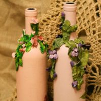 idea of ​​stylish decoration of bottles with paints picture