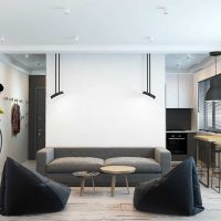 the idea of ​​the original interior of the apartment photo example