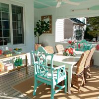 idea of ​​a bright interior of the veranda photo