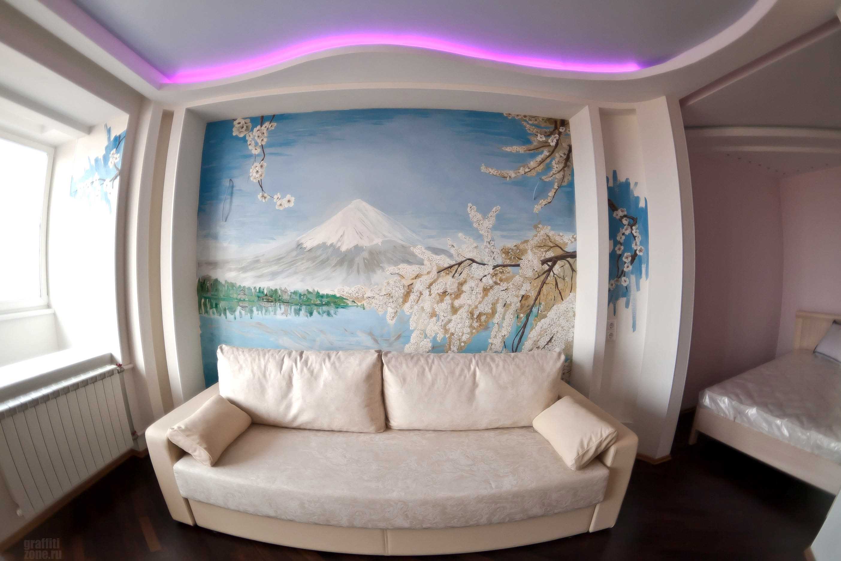 ideja neobične unutarnje sobe s ukrasnim uzorkom na zidu
