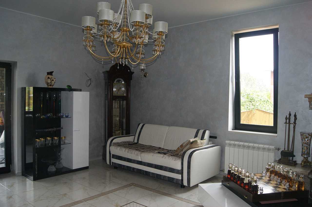 idea of ​​unusual decorative stucco in bedroom design for concrete