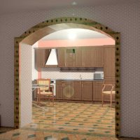 idea di un interno di cucina moderna con foto ad arco